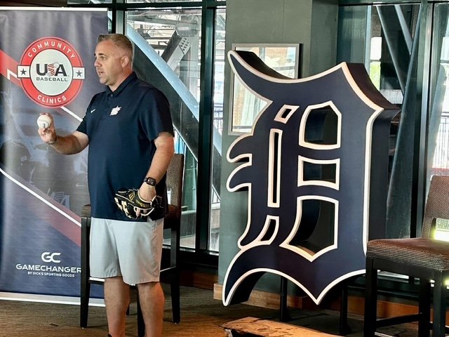 Andrew Bartman speaking to coaches
